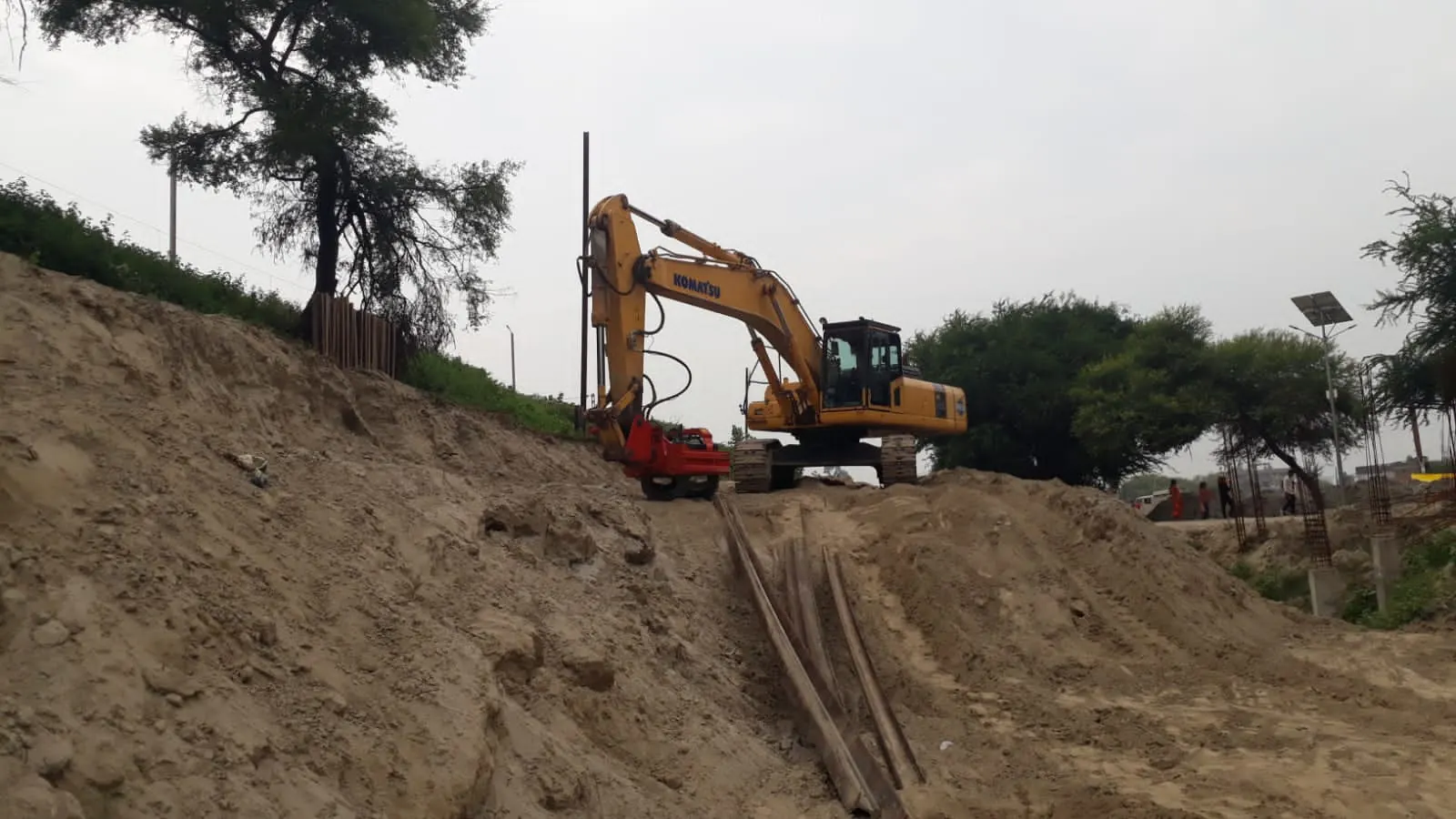 Earthwork on a road embankment, Uttar Pradesh, 2026, roads work by M/S VKJJVBBNINFRA