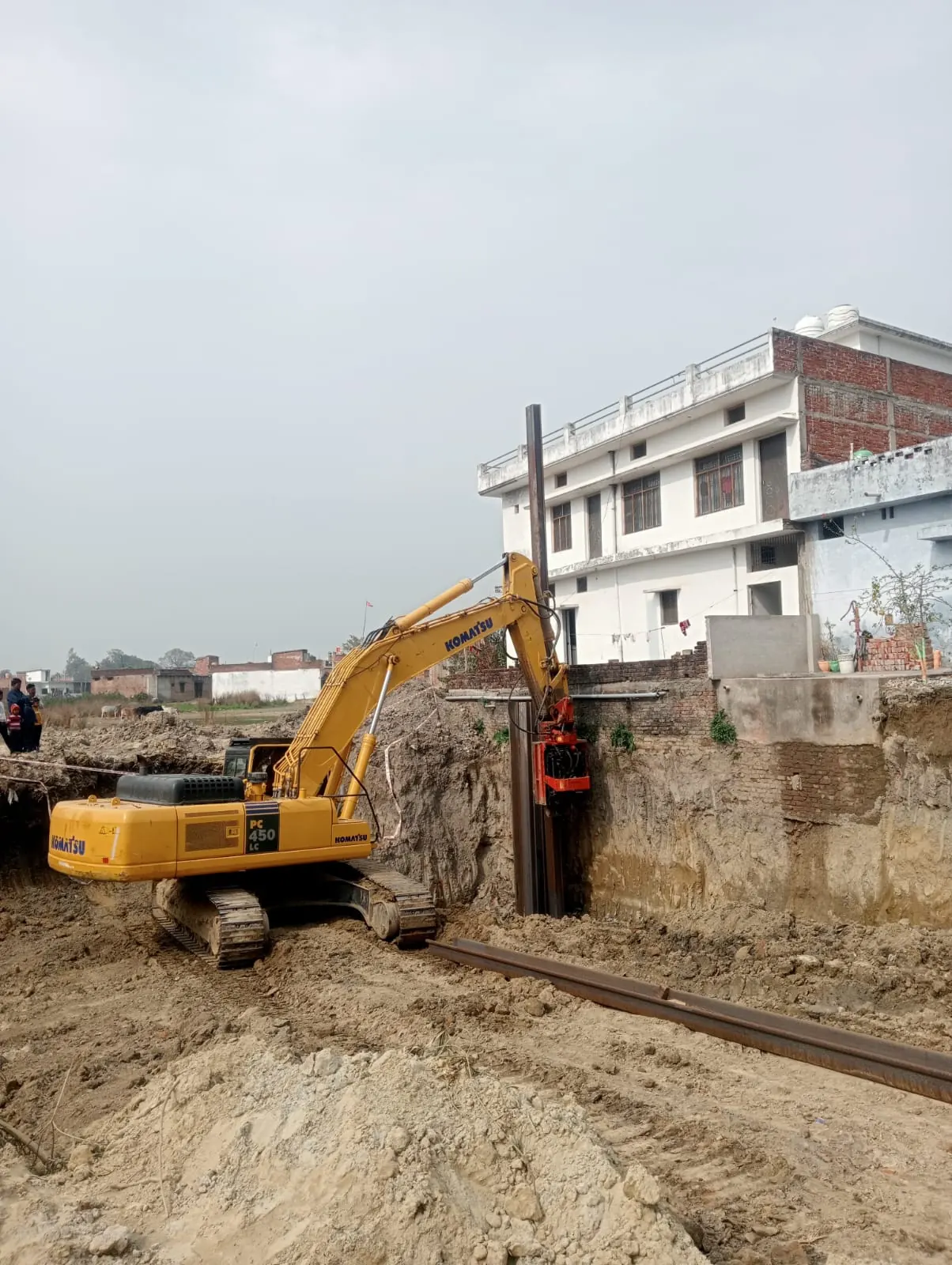 Earthwork in front of a building, Uttar Pradesh, 2026, buildings work by M/S VKJJVBBNINFRA