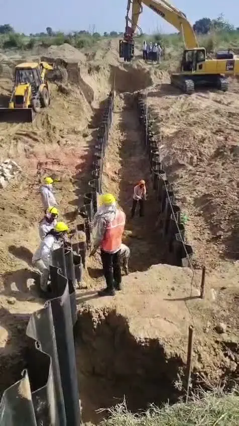 Still from the sheet-pile trench video, Uttar Pradesh, 2026